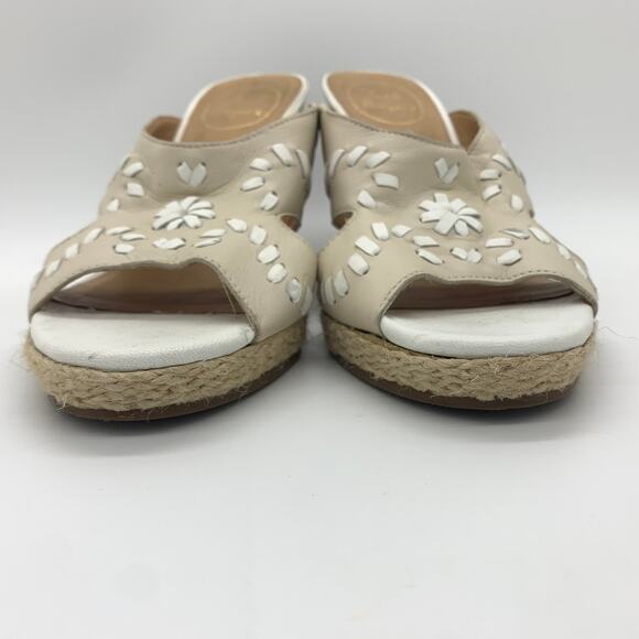 Jack Rogers Sophia Wedge Heel Sandals Size 7.5 Bone White Slip On - Picture 3 of 9